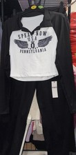Womens Ladies L Black White 2