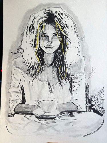 Unframed original ooak woman - original,