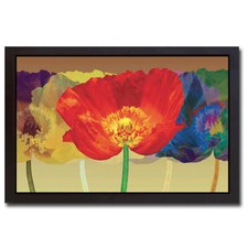 Black Framed Poppy Tango by Mertens Canvas Artwork (14 in x 20 in Framed Size)