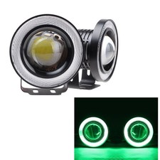 NEW  2 x 2.5'' Angel Eyes Halo Car Green Fog Light Lamp Projector DRL W/ COB LED