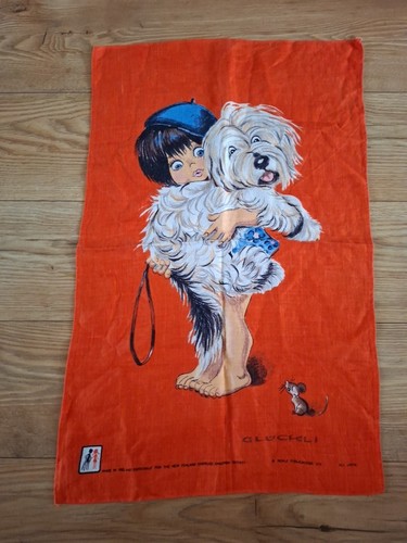 Rare vintage tea towel kitsch - vintage,