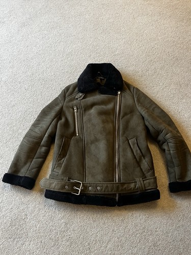 Topshop faux shearling biker - topshop,