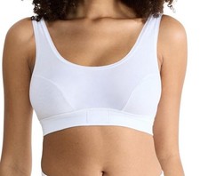 Sloggi Double Comfort Bra Bralette Crop Top White Organic Cotton Size 34 