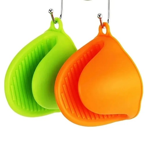 Silicone oven mitts pair green - silicone,