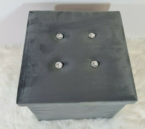 Soft velvet folding ottoman - soft,