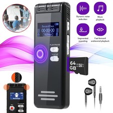 64GB Digital Voice Recorder Voice Activated Recorder USB Audio Recording Device