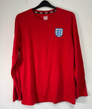 England Retro 1966 World Cup Football Shirt Long Sleeve Men Size Large Red