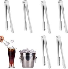 JEOPKO 6 Pcs Kitchen Tongs, Food Tongs Stainless Steel Tongs Mini Sweet Tongs S