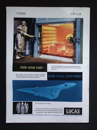 Original 1961 advert lucas gas - original,