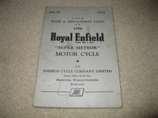 Royal Enfield Motorcycle Spare & Replacement Parts Handbook Manual Super Meteor