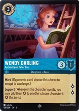 158/204 WENDY DARLING AUTHORITY ON PETER PAN SUPER RARE DISNEY LORCANA CARD