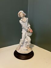 Auro Belcari Sculpture of Boy with Basket - with original tag