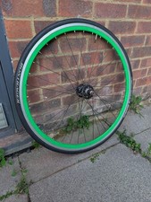 Green 700c rear wheel