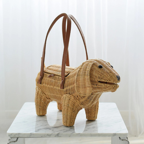 Handwoven rattan wicker - handwoven, dog