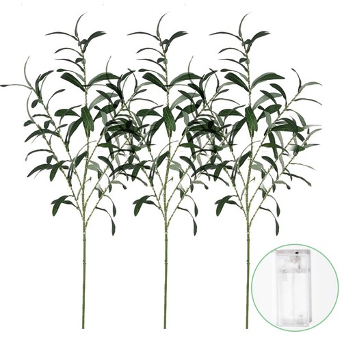 Battery led lit olive - battery, leaf