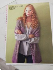 Debbie Bliss Cable edged Wrap  Knitting Pattern from Prima Magazine