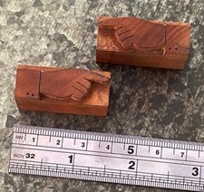 2x POINTING HAND letterpress