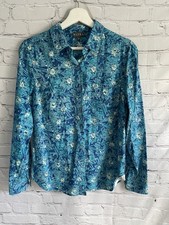 Patra Raw Silk Shirt Blue Teal