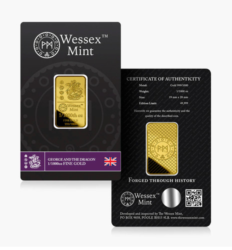 1000th solid gold bar 999 - oz,