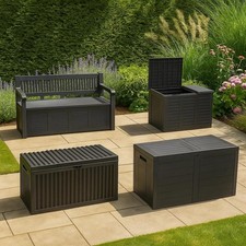 Outdoor Garden Storage Box Plastic Parcel & Patio Cushion Container Waterproof