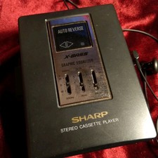 Sharp X-BASS JC-200(GY) Vintage Cassette Stereo Player with Ear Phones Untested