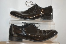 DUNE London mens black patent leather Strummer dress shoes UK Size 8