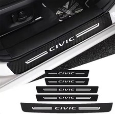 5Pcs Honda Civic Carbon Fibre Adhesive Door And boot Sill Protective Strips