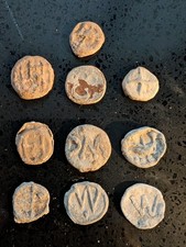 Ten Lead Tokens Farm Tokens Gaming Pieces Medieval to 18th Century Job Lot