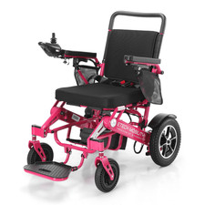 Lightweight Electric Wheelchair | Folding Powerchair | Freedom Pro ST (Pink)