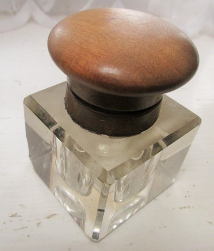 Antique glass inkwell a - ,