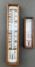 2 old Antique barometer thermometer in box - working very good condition