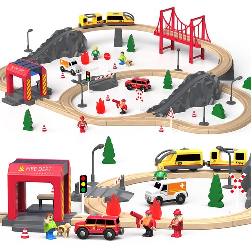 Wooden train set - train,