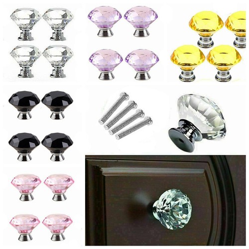 Glass crystal door knob drawer - glass,