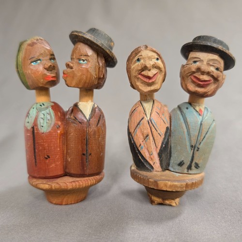 Vintage hand carved wooden - carved,