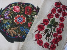 2x UNFINISHED VICTORIAN WOOL
