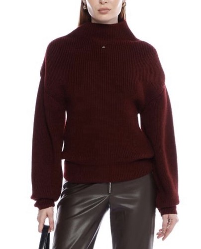 Lanvin merlot red ribbed - merlot-red,