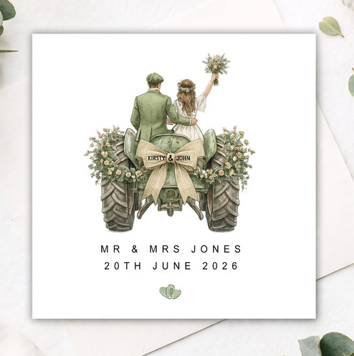 Personalised tractor wedding - personalised,