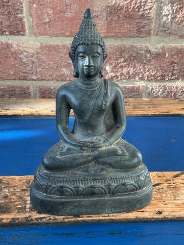 Antique bronze seated buddha - antique,
