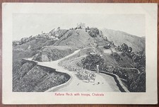 NOVELTY 3 D EFFECT RAISED DETAIL PPC BRITISH TROOPS MARCHING AT CHAKRATA INDIA