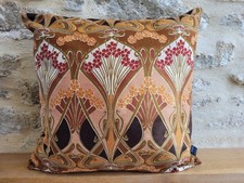 Liberty Ianthe Vintage Cotton Brown & Olive Velvet Fabric Cushion Cover Art Retr