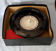 ROULETTE SET VINTAGE BAKELITE WHEEL PAPER MAT COUNTERS NO BALL