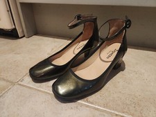 Repetto Metallic Green Patent Ankle Strap chunky Heel Pumps UK 5 EU 38 RRP £300