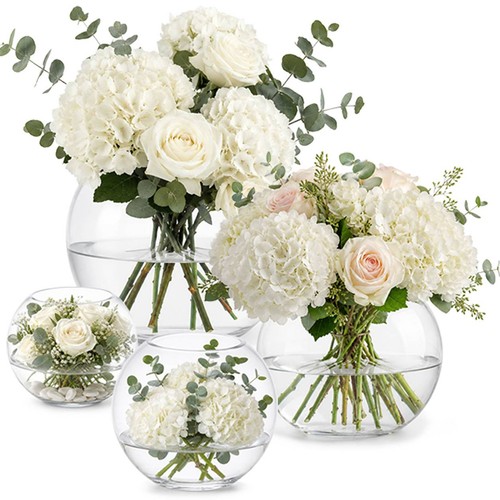 Clear glass bubble vase fish - clear,