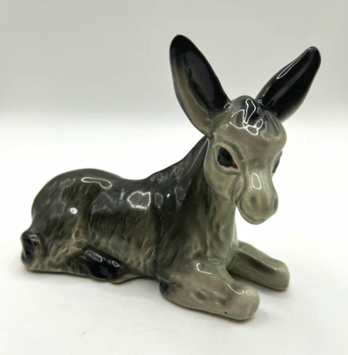 Unmarked ceramic donkey - unmarked,