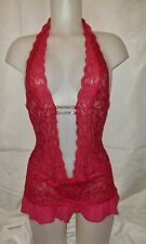 Gorgous Red Lace ANN SUMMERS sexy babydoll chemise dress Size S (TV)
