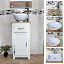 Solid Oak Top Bathroom Cabinet