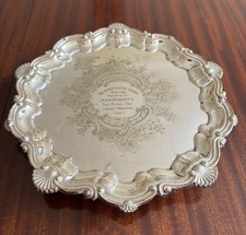 Vintage silver salver - silver,