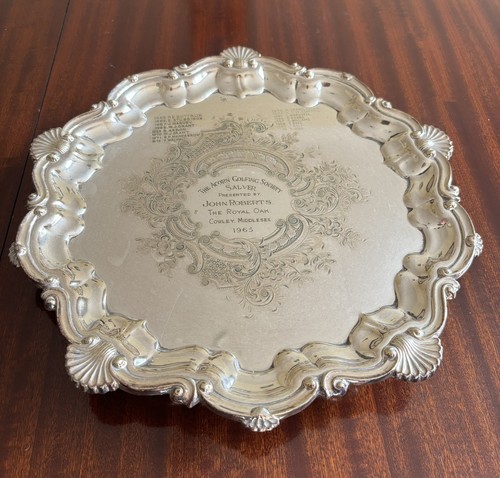 Vintage silver salver - silver,