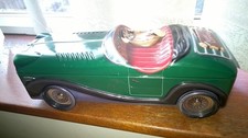 Marks & Spencer Green Vintage Racing Car Tin Collectable Sweet Storage Box 28cm