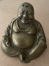 Brass laughing buddha - laughing, /